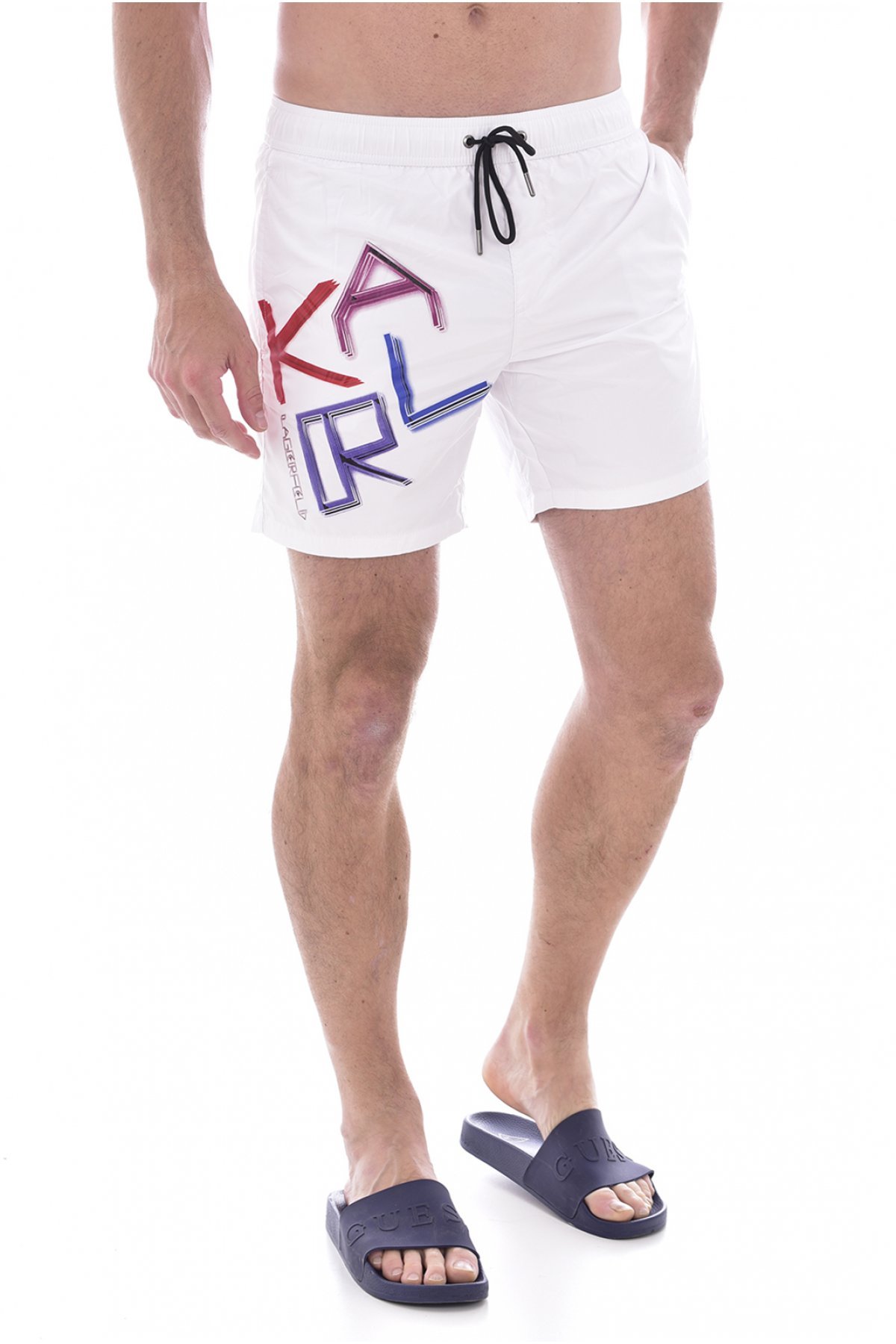 Karl Lagerfeld KL21MBM04 šortky bílé