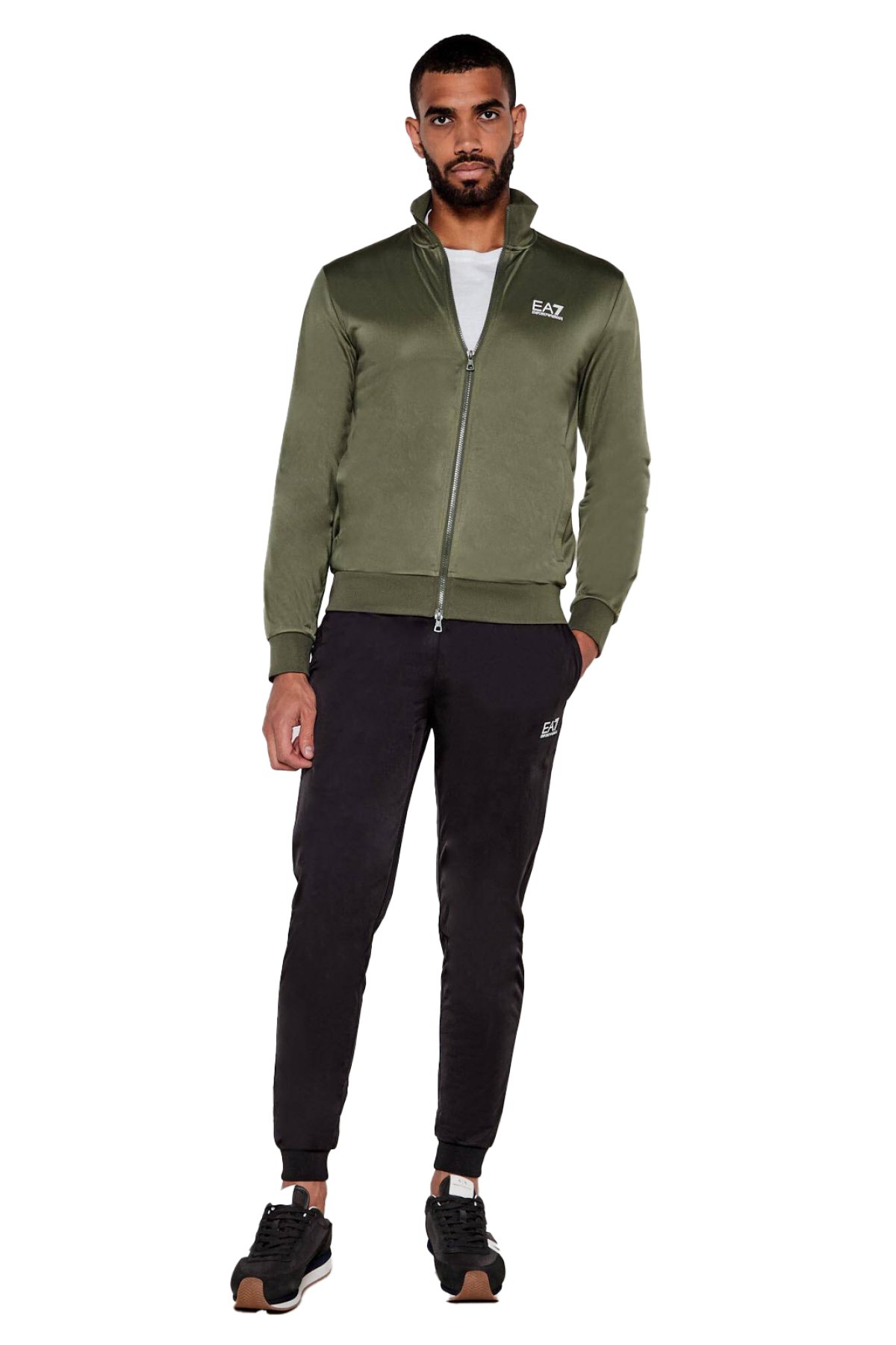 Ea7 8NPV65 PJHCZ Pánská tepláková souprava zelená/černá M